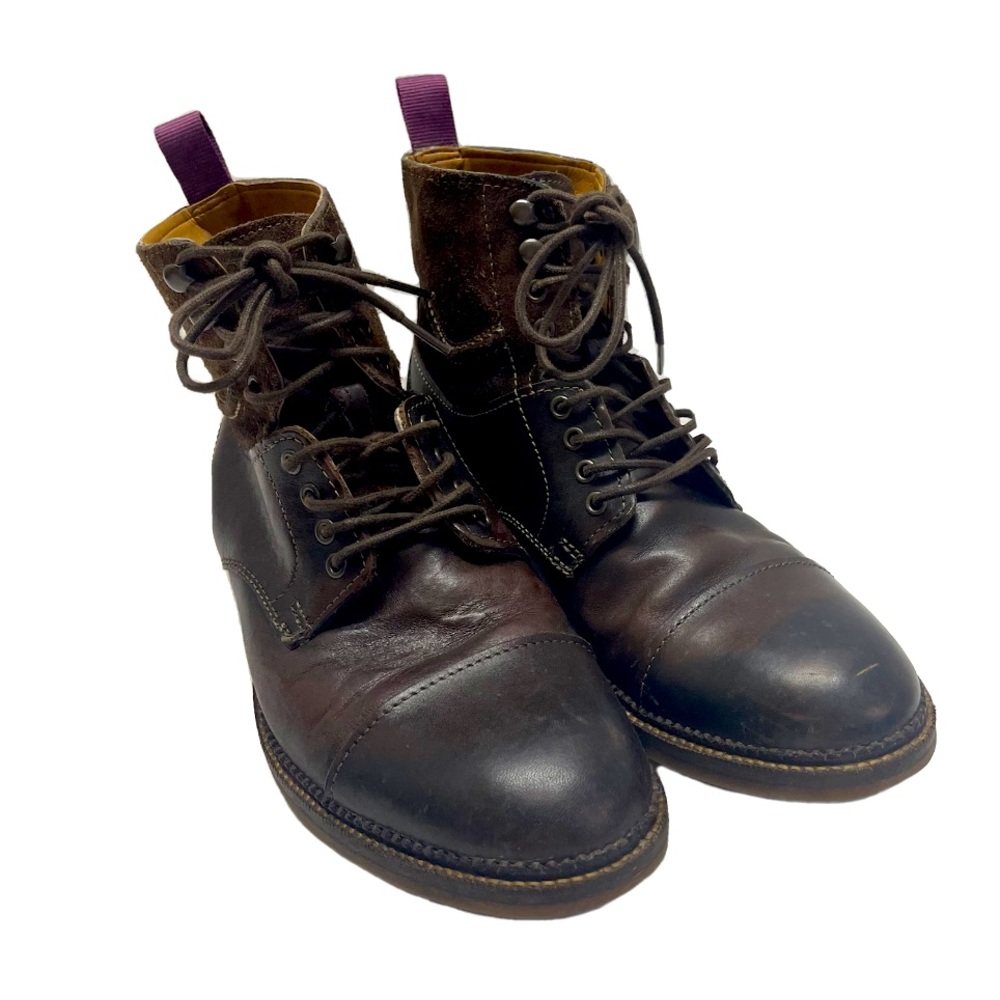 Clarks Hommes Ankle Boots Leather Lace Up Brown Sz 8.5